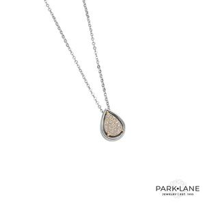 Park Lane Evie Silver Necklace with Gold Teardrop Pendant | New